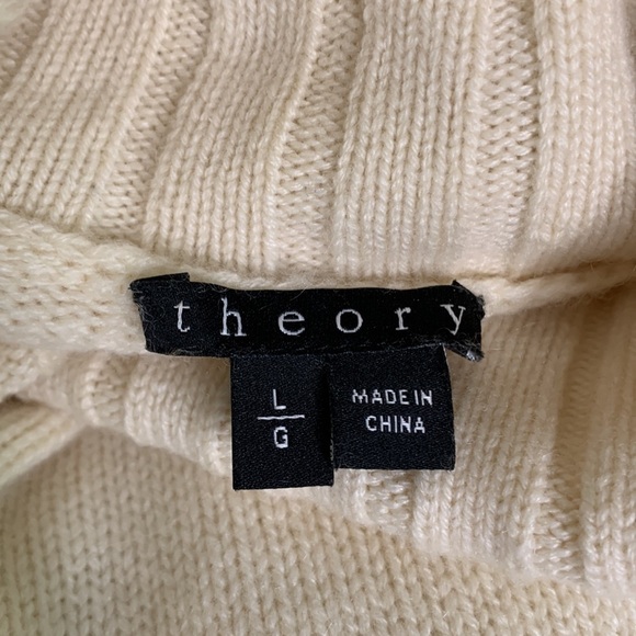 Creamy Ivory Turtleneck Sweater Classic Knit Pullover Oversized Warm‎ - Picture 5 of 7